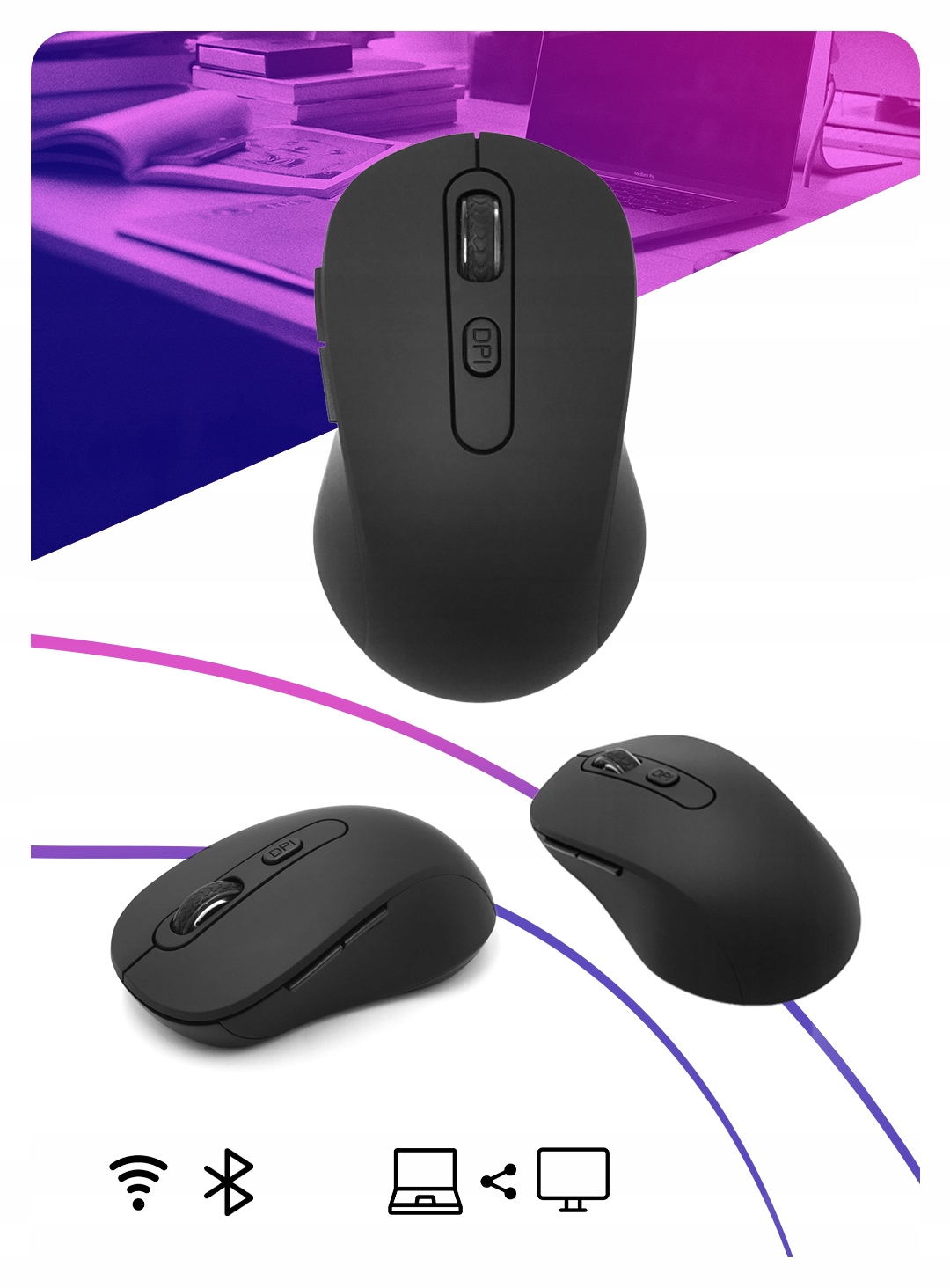 MYSZ BEZPRZEWODOWA MYSZKA BLUETOOTH BT DO TELEWIZORA TV TABLETU ANDROID iOS Stan opakowania oryginalne