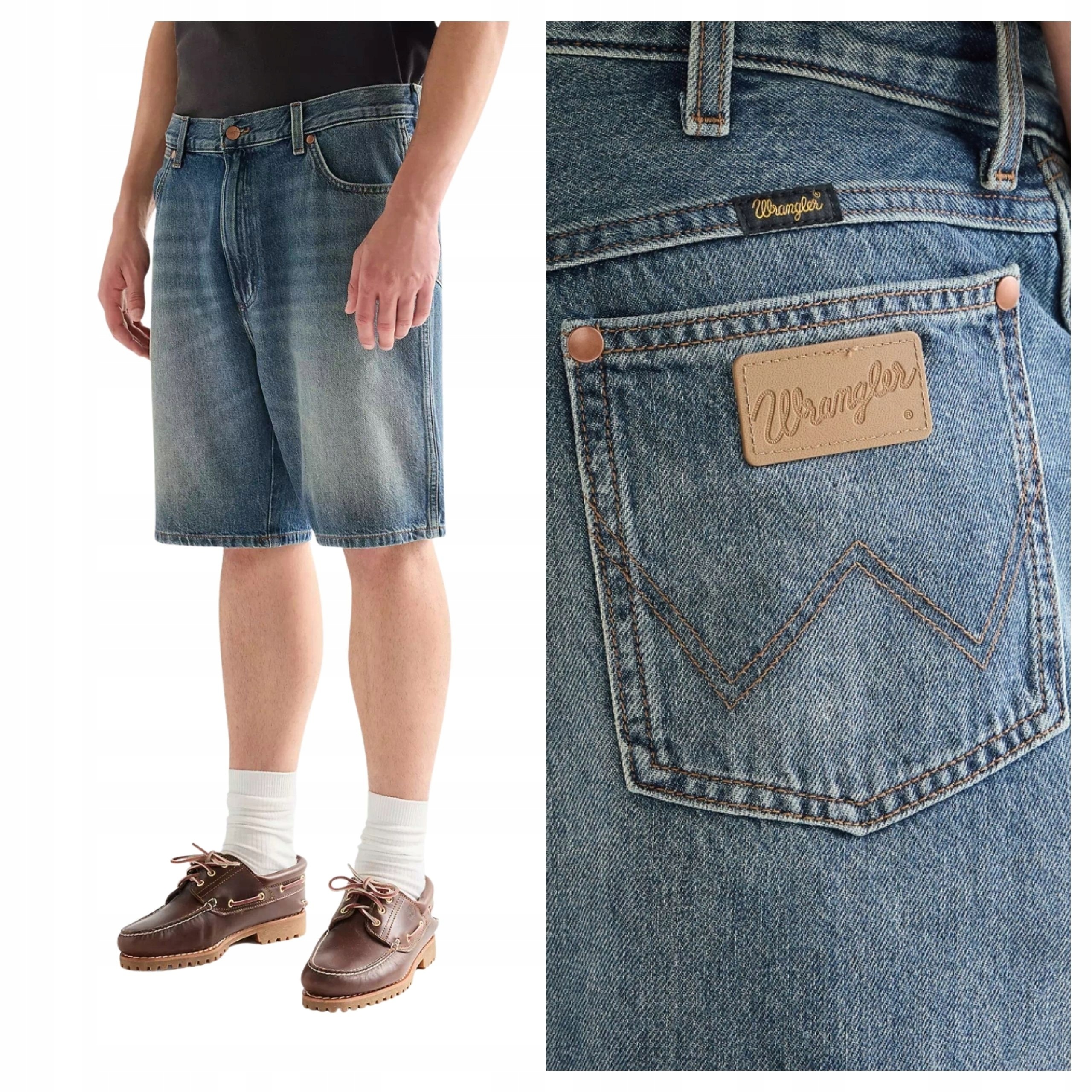 Pánské šortky Wrangler Cowboy Shorts Modré Kraťasy W32