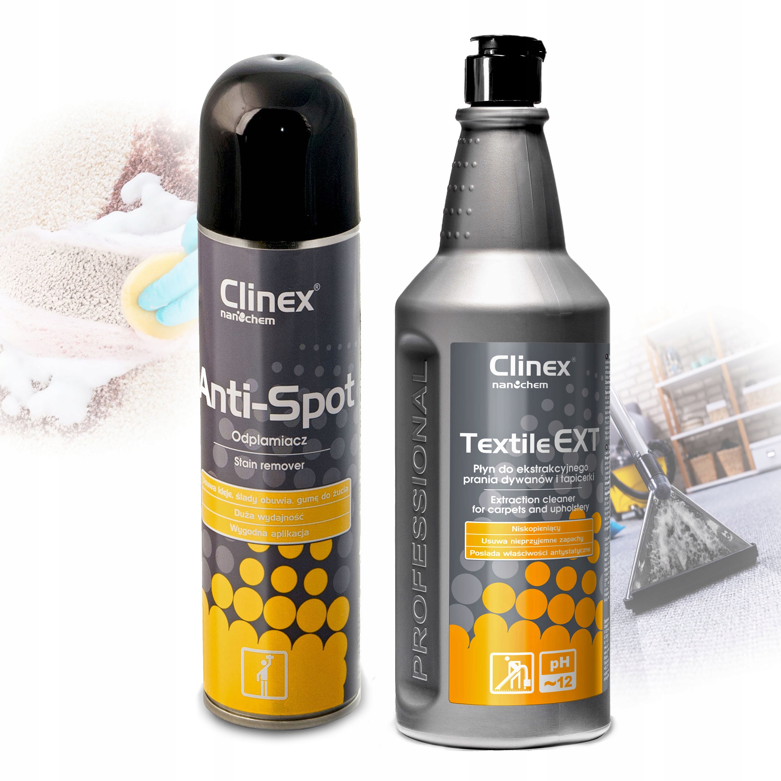

Clinex Odplamiacz 250 Ml+płyn Do Prania Dywanów 1L