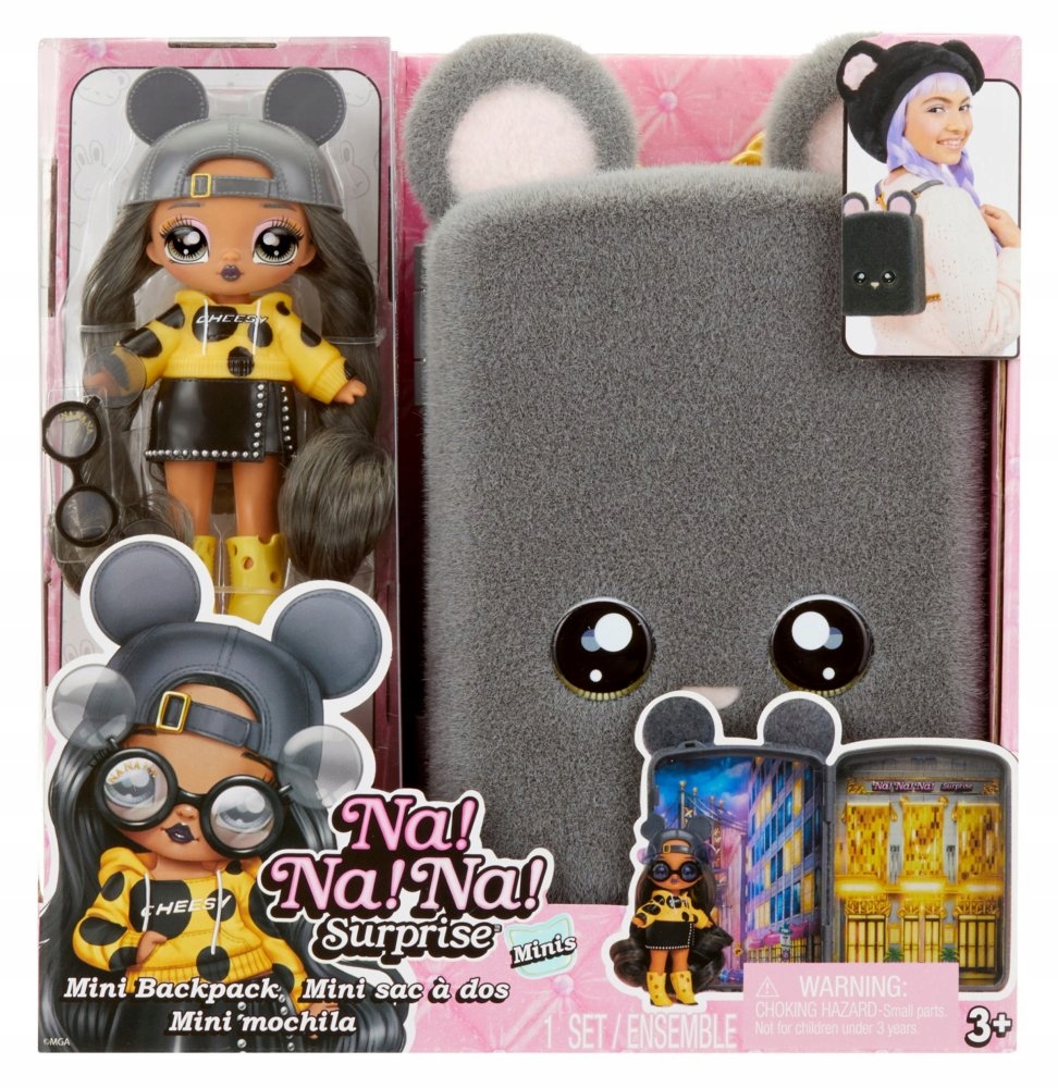 NaNaNa Surprise Gray Backpack Marisa Mouse Doll