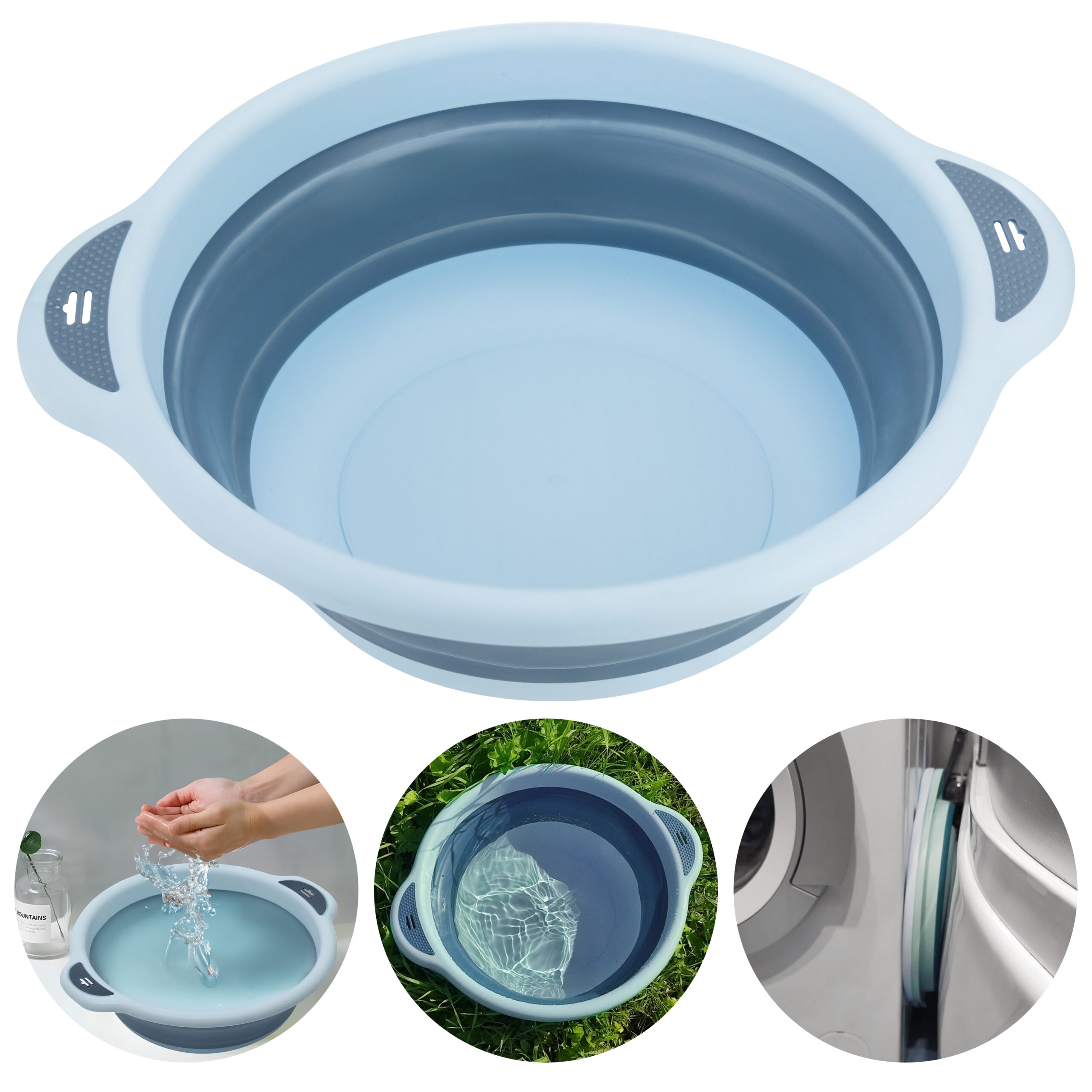 SKŁADANA MISKA SILIKONOWA UNIWERSALNA TURYSTYCZNA KOSZ NA PRANIE 8L Marka Vergionic