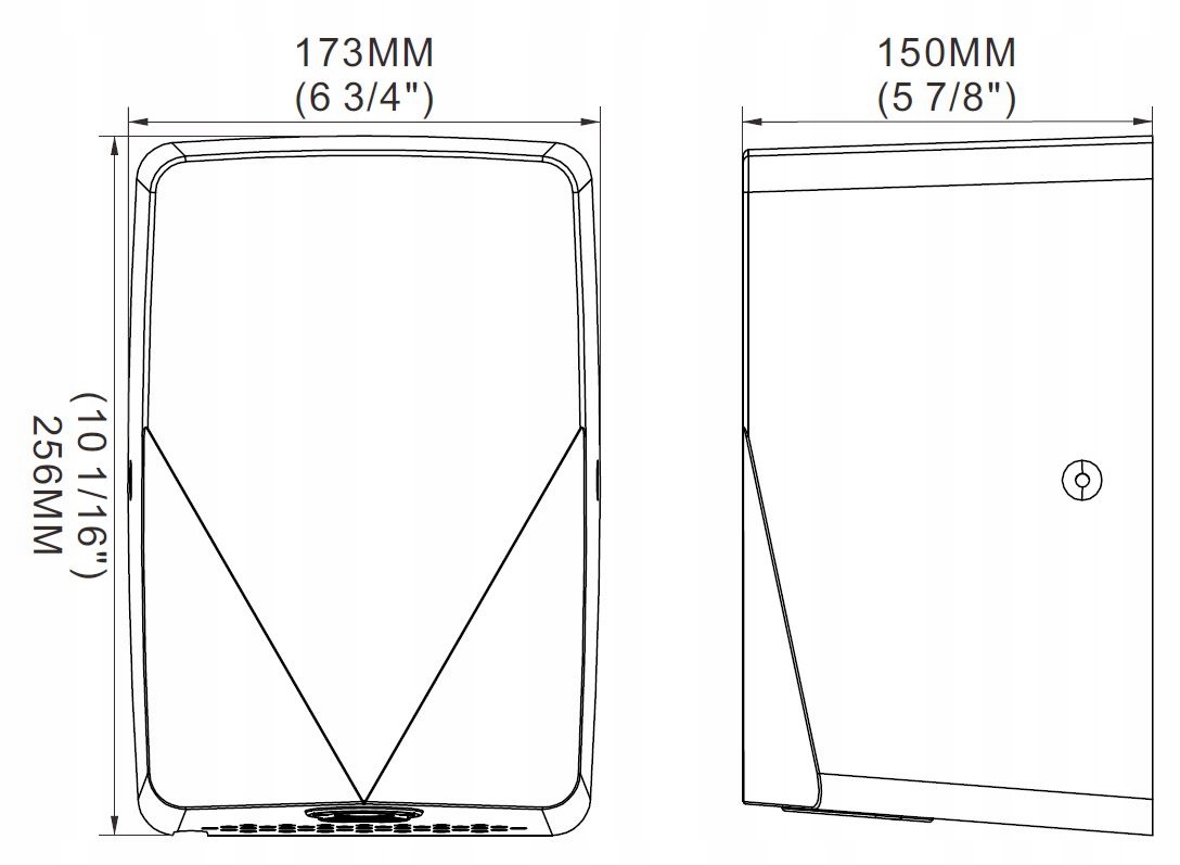 Mocna czarna suszarka do rąk UV 1850W 7s 360km/h Materiał obudowy metal