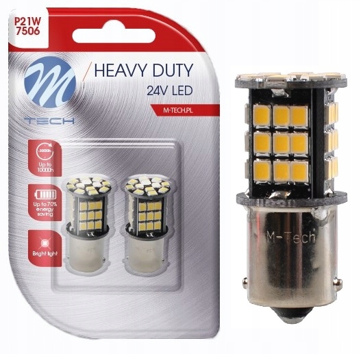 

Żarówka P21W M-tech Osram Led 24V Biała Mocna