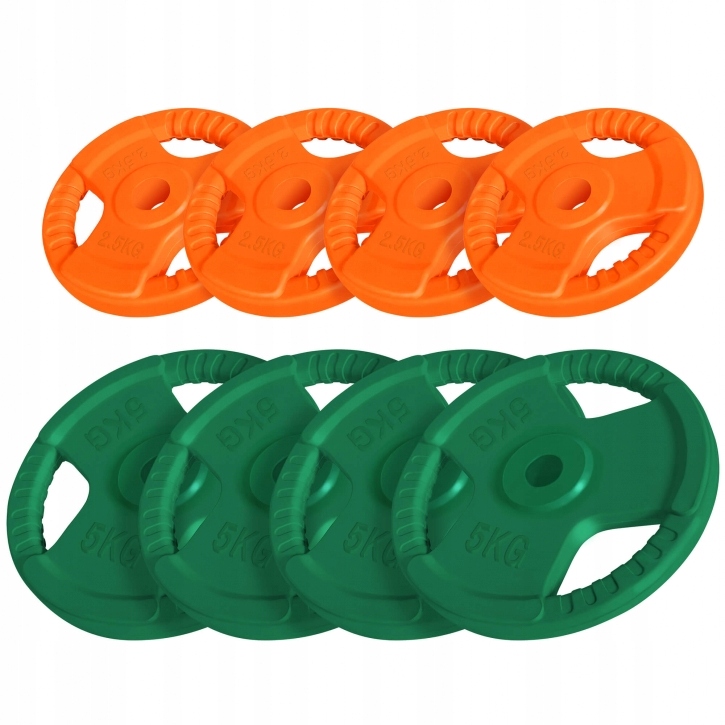 Zestaw 30 kg obciążenia gumowane z uchwytem 30 mm