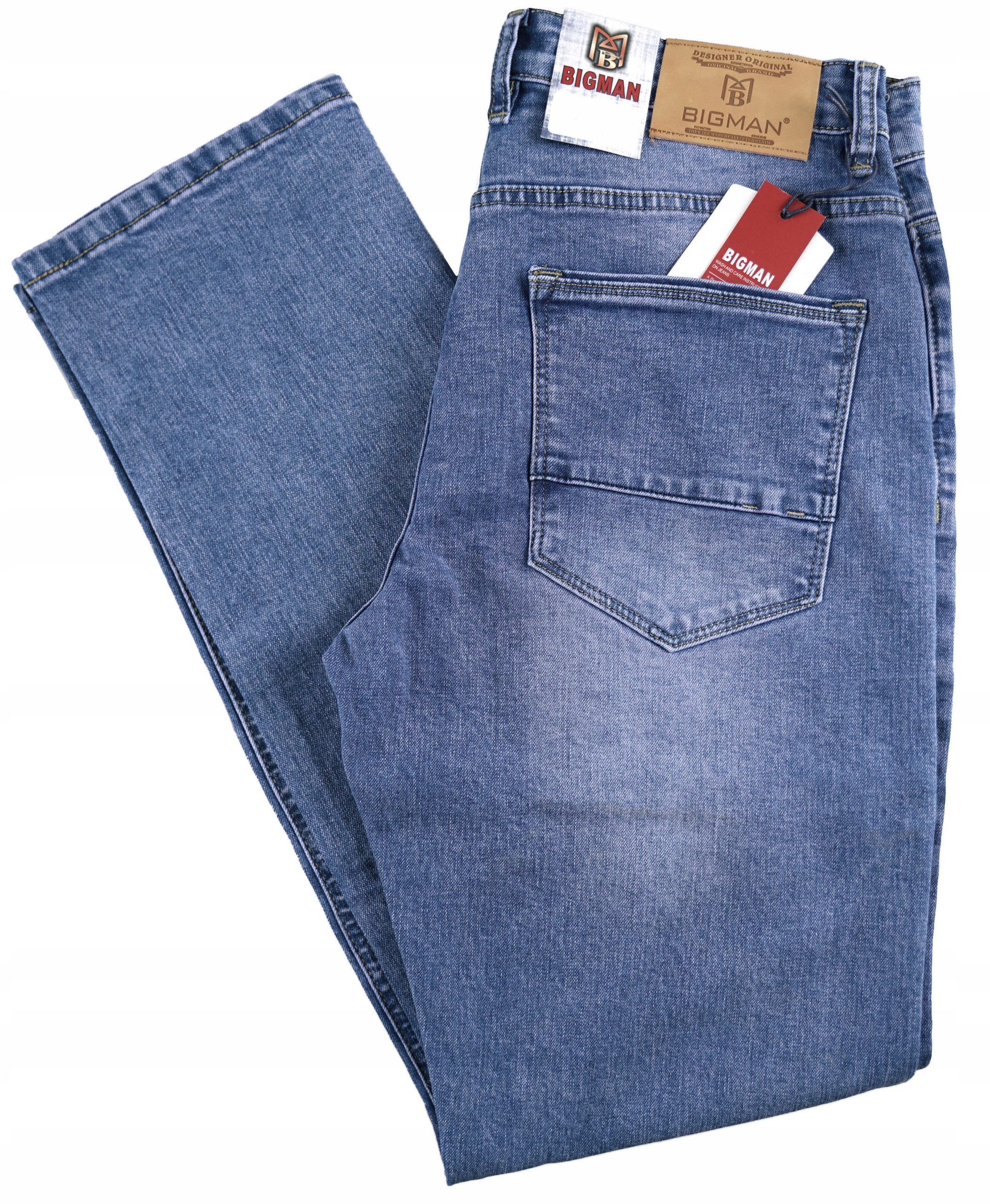 Spodnie Męskie Jeansowe Klasyczne Niebieskie Dżinsy Bigman Strech W33 L34