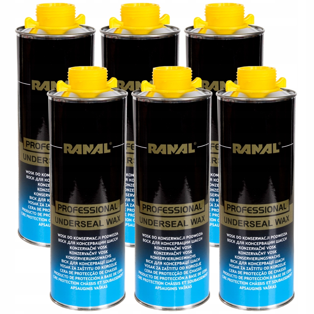 6 x Antikorózny Vosk Na Údržbu Podvozku Jantárový 1000ML