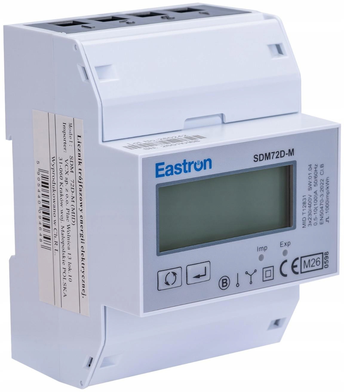 Trojfázový Merač Energie SDM72 DM MID RS485 Modbus Din 100A Katalóg