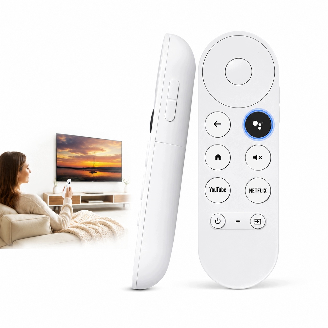 Pilot G9N9N głosowy biały zamiennik do Chromecast z Google Tv