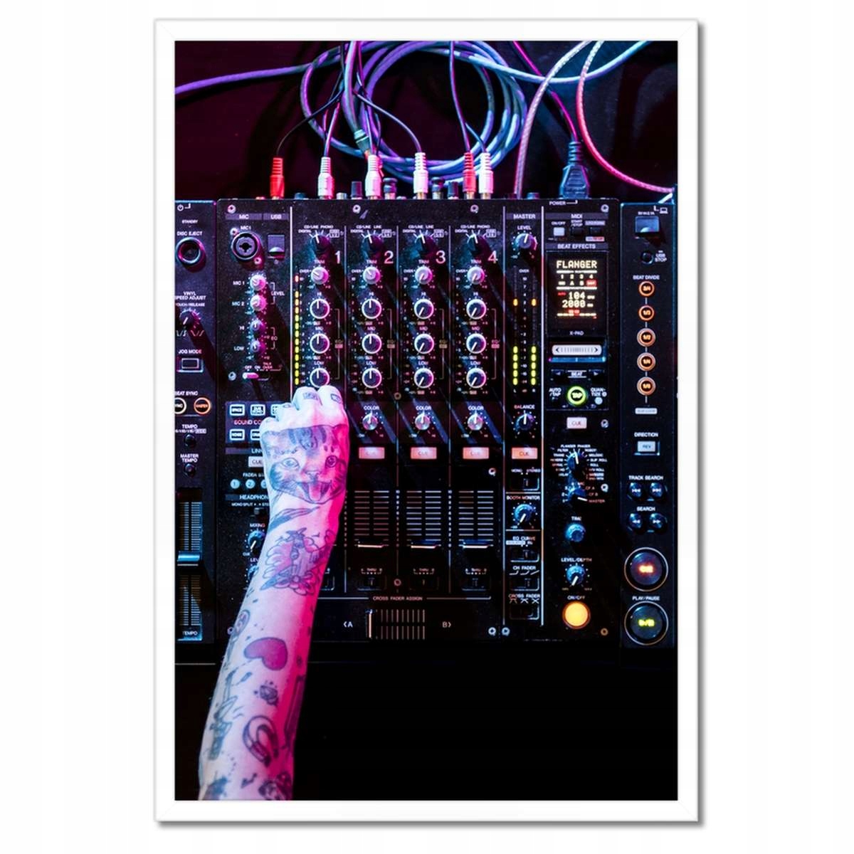 Plakáty v rámu 40x60 Dj hrající hudbu Party