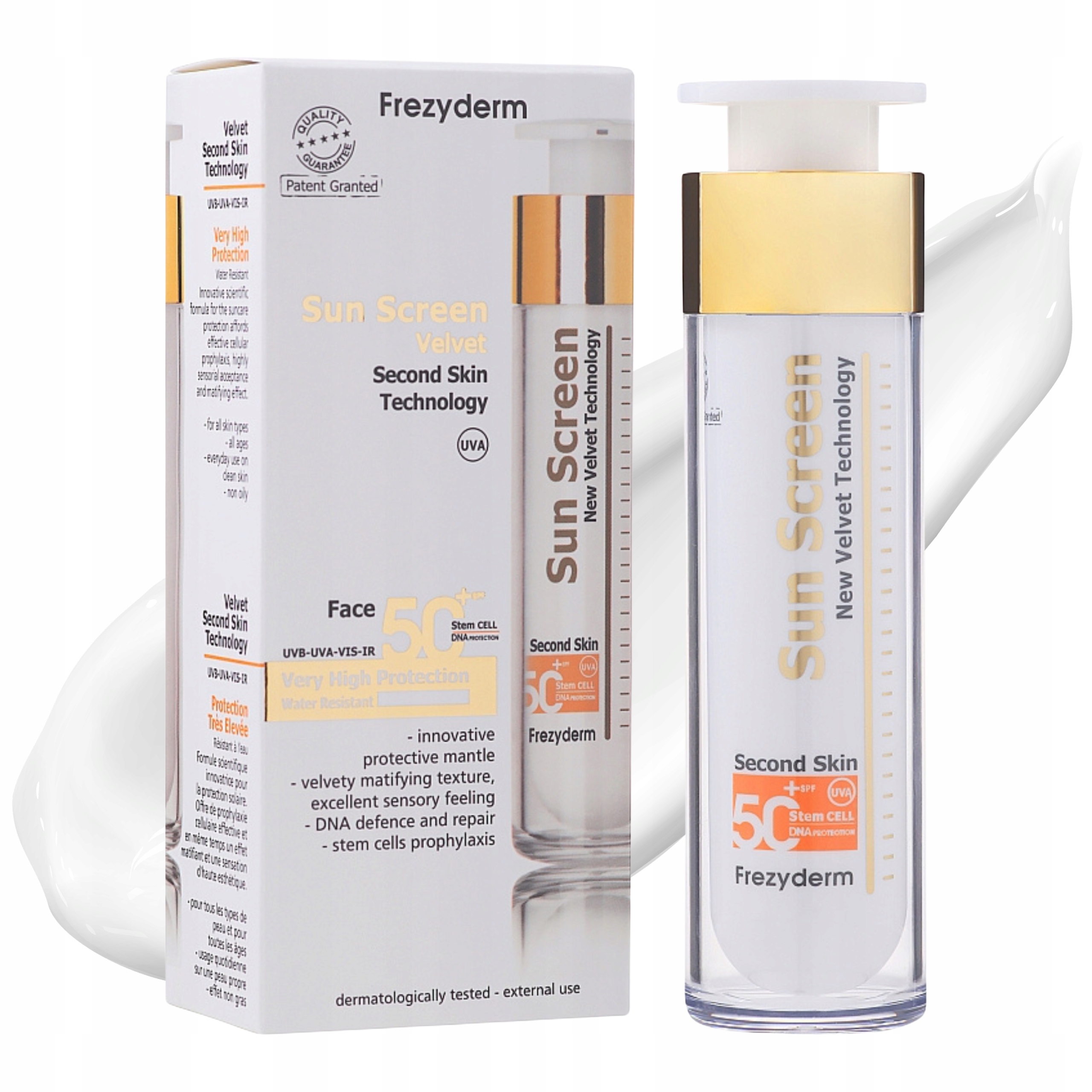 Krem z filtrem Przeciwsłoneczny Frezyderm SunScreen Velvet Face SPF50+ 50ml