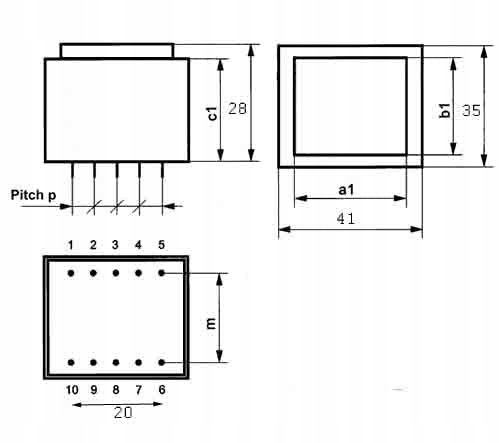 TSZZ4-2x9 Transformator zalewany 4W 2X9V Kod producenta 0TSZZ4/2X9V
