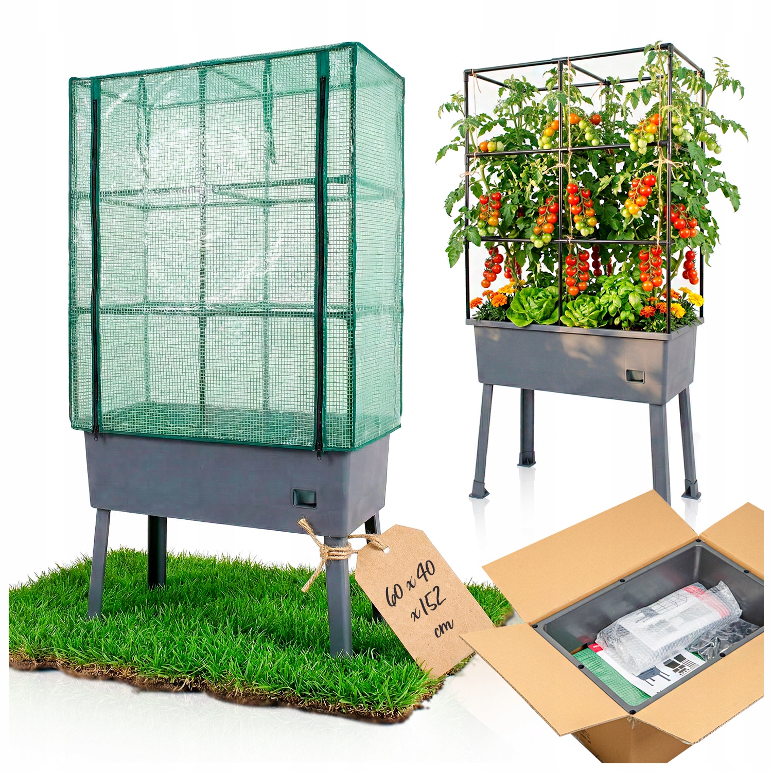 Tunel malý balkonový skleník 60x40x152 tunel na zeleninu bylinky rajčata