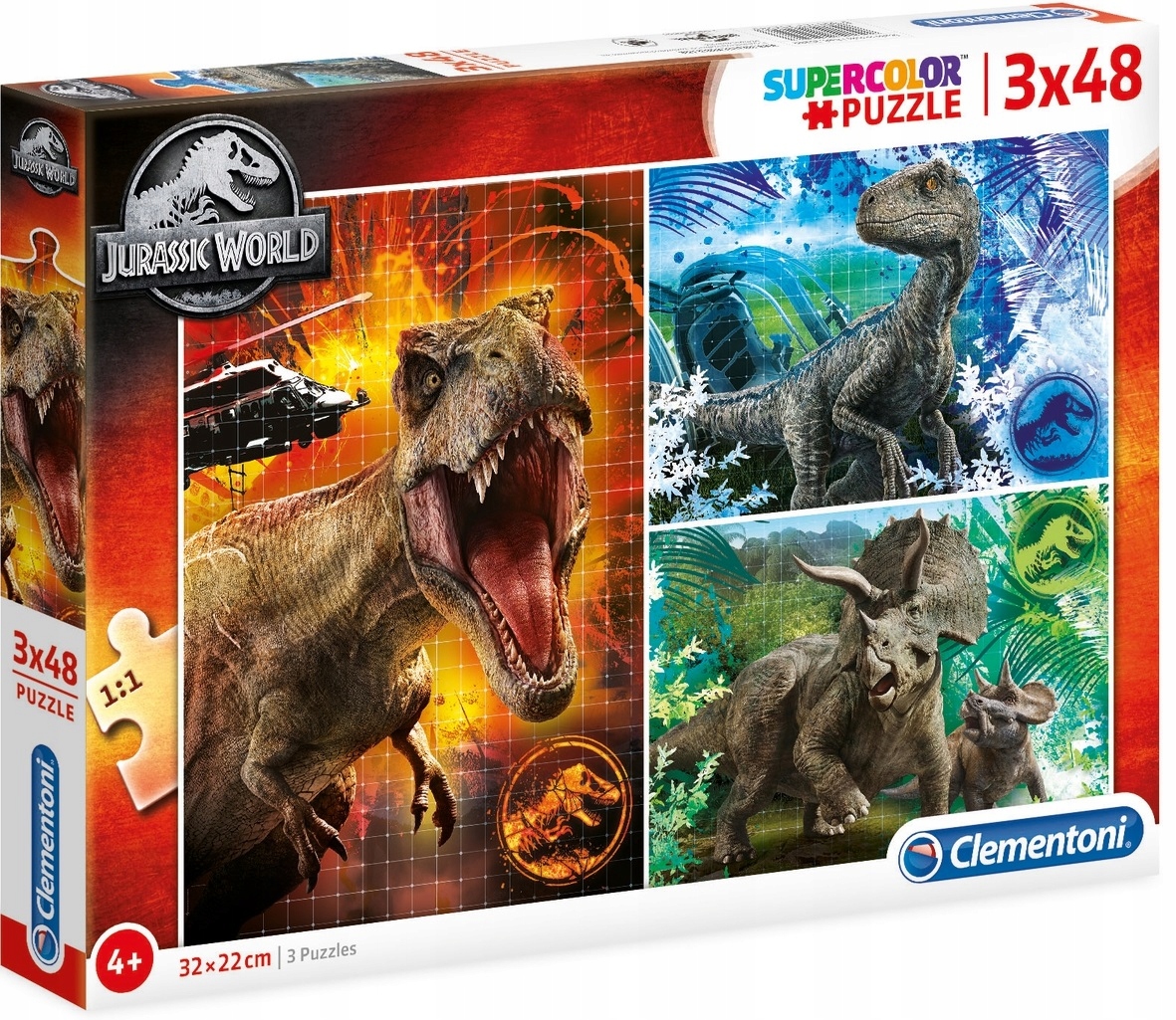 

Puzzle 3x48 Dinozaury Jurassic 25250 Clementoni