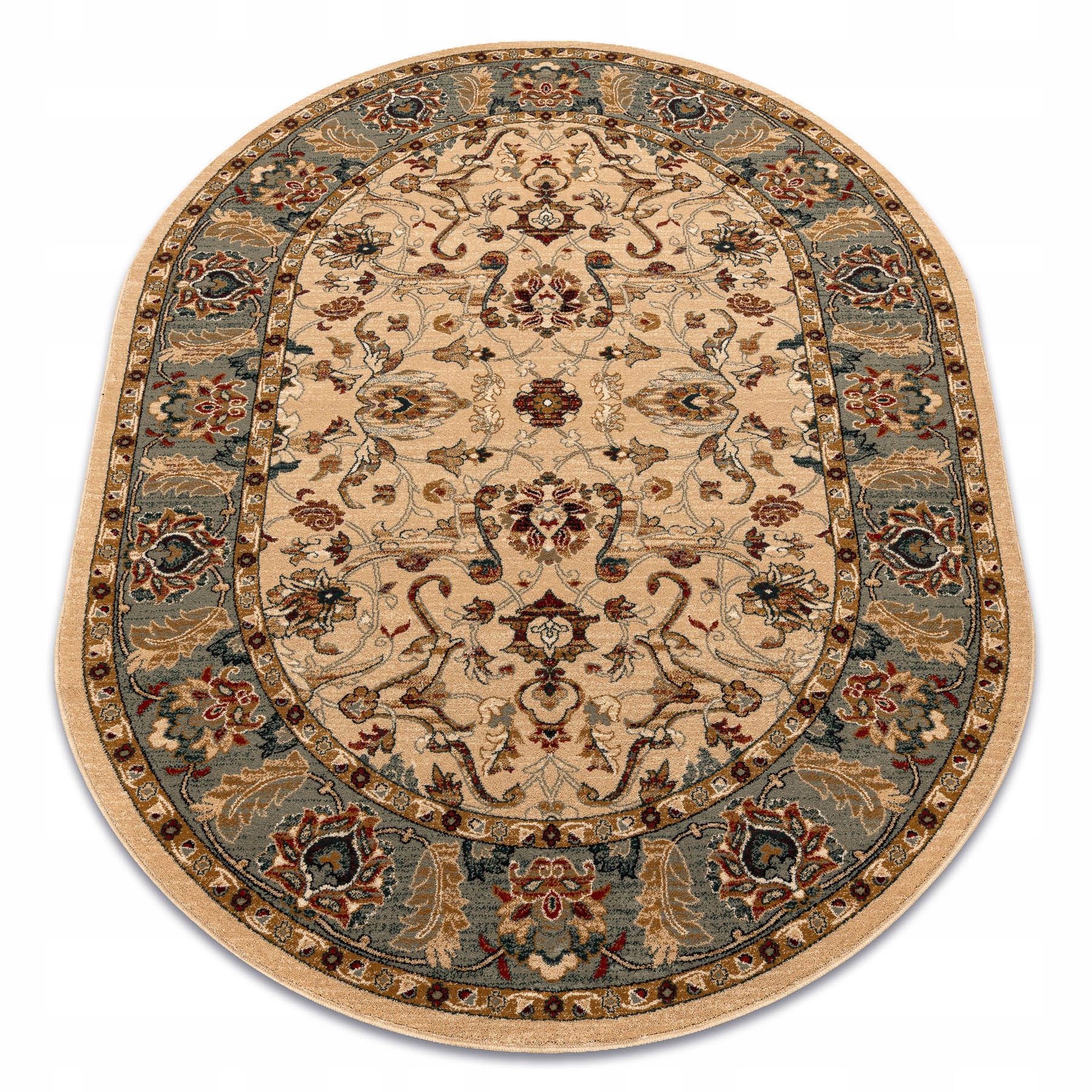 Dywan Do Salonu wełna Omega owal Orda kwiaty jaśmin 2 zielony 170x235 cm
