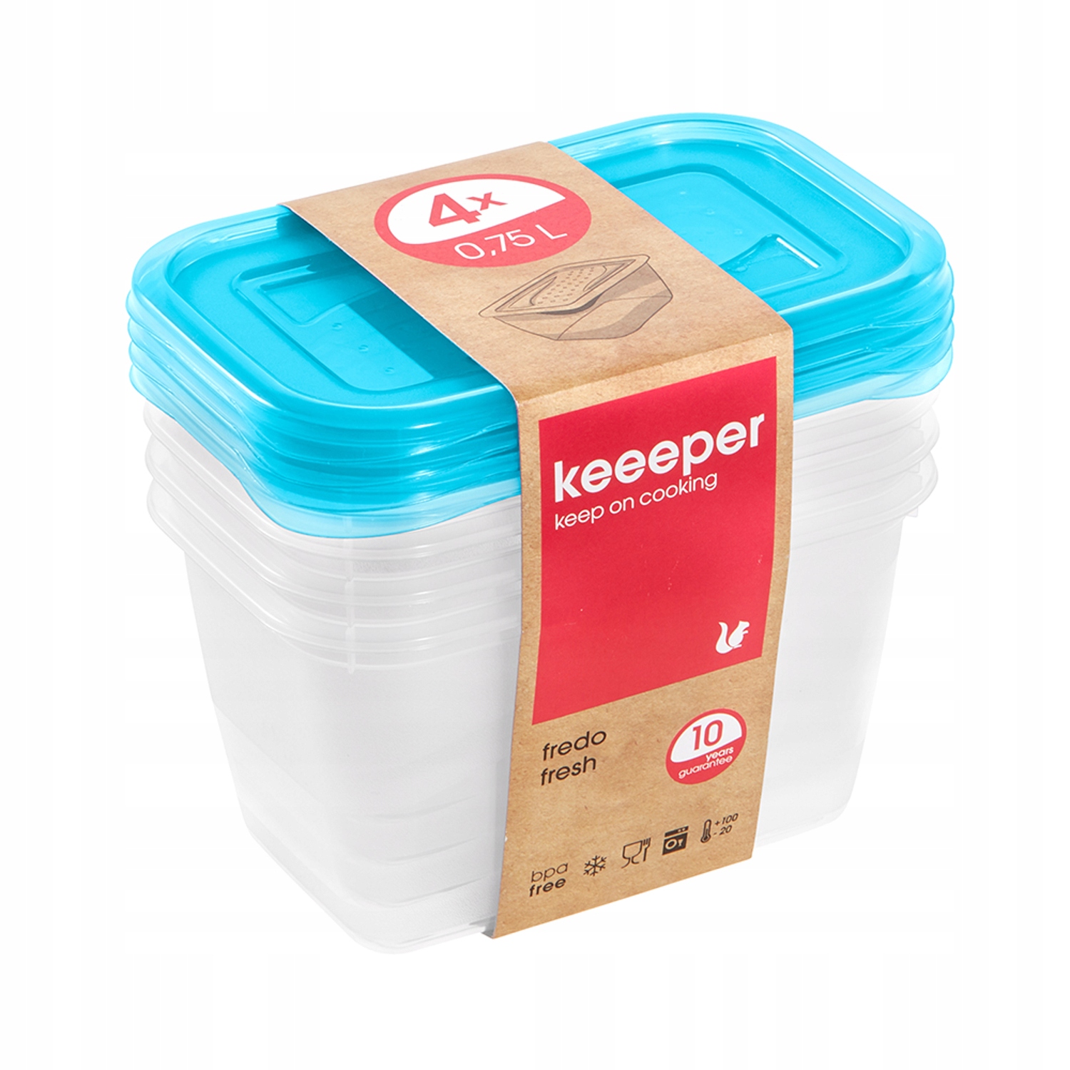 

Zestaw pojemników 4 x 0,75l Keeeper Fredo Fresh
