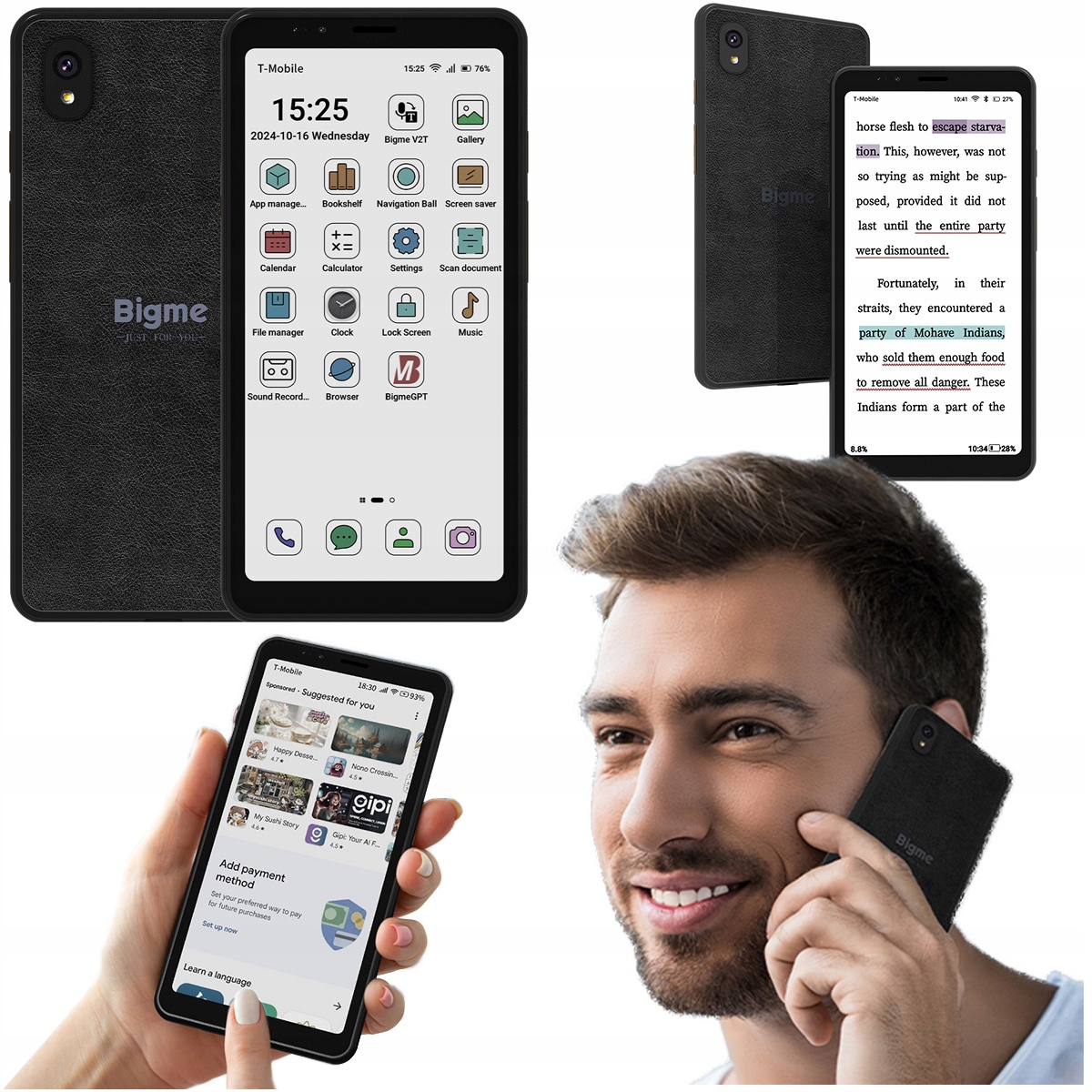 Bigme Hibreak 2v1 Čtečka E-kniha a Smartphone barevný 5,84" 6/128 Gb