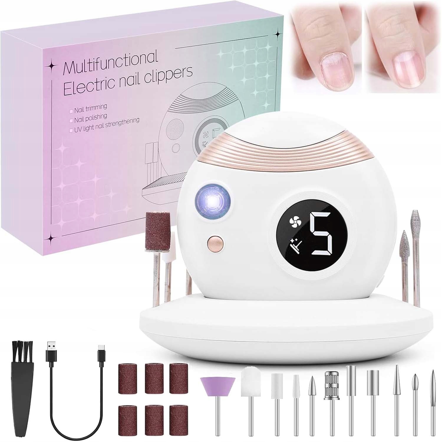 Automatický Elektrický Kleštičky Na Nehty S 11 Brusnými Hlavami