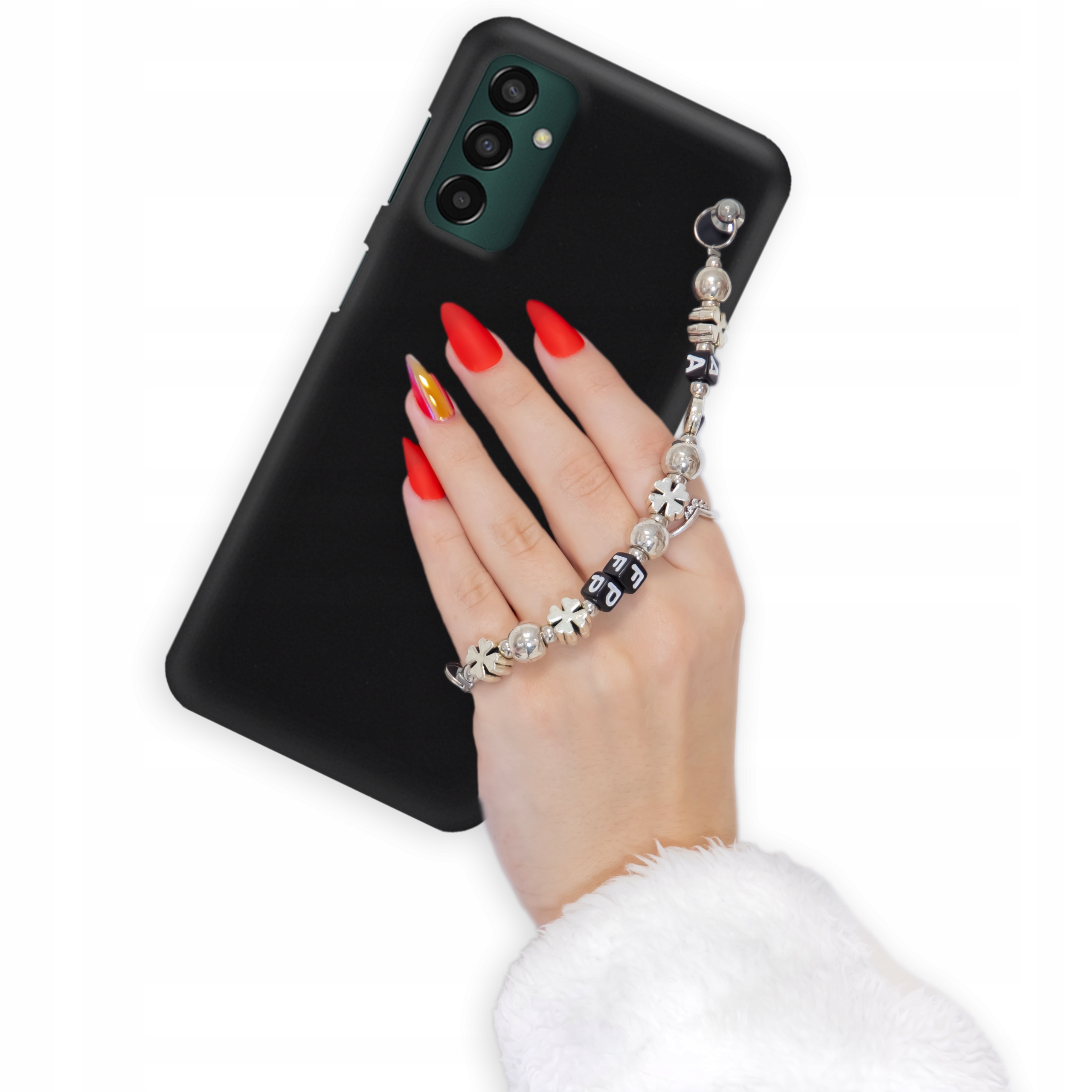 Puzdro pre Samsung M23 5G Matné Matné Čierne Kľúčenka Koniczynka Šťastie