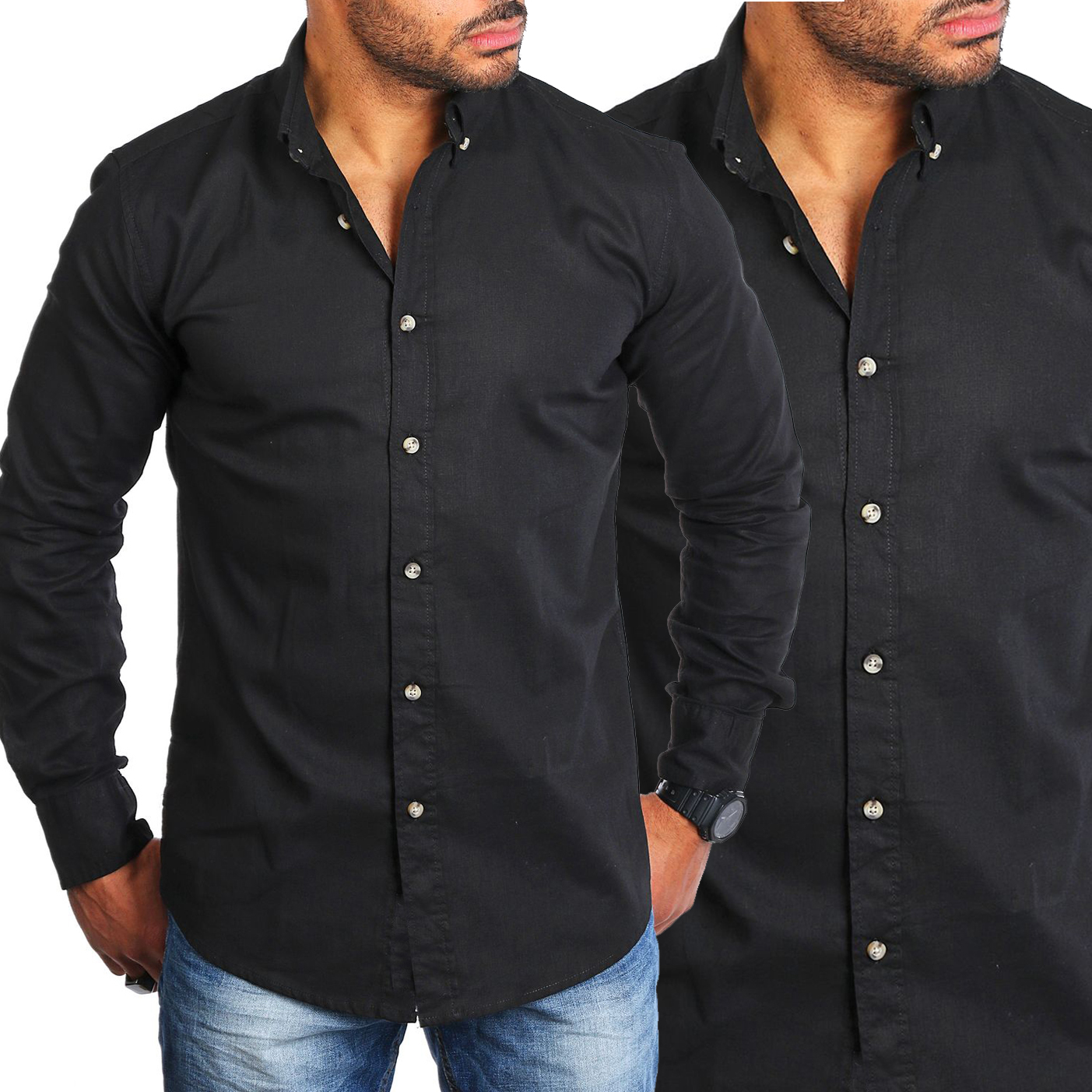 Pánská lněná košile Klasická každodenní Len