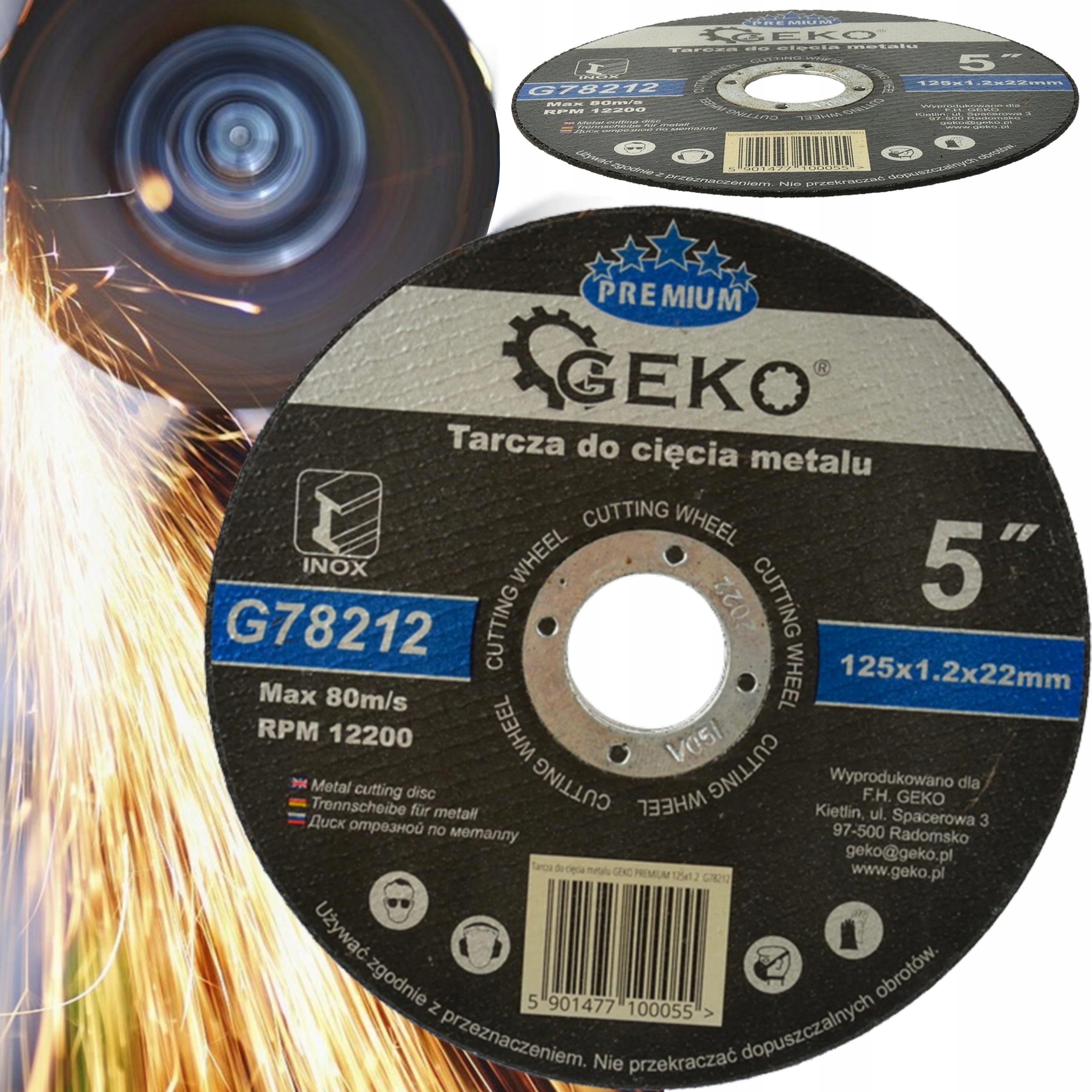 Tarcza do cięcia metalu 125 x 1,2 mm PREMIUM 1szt
