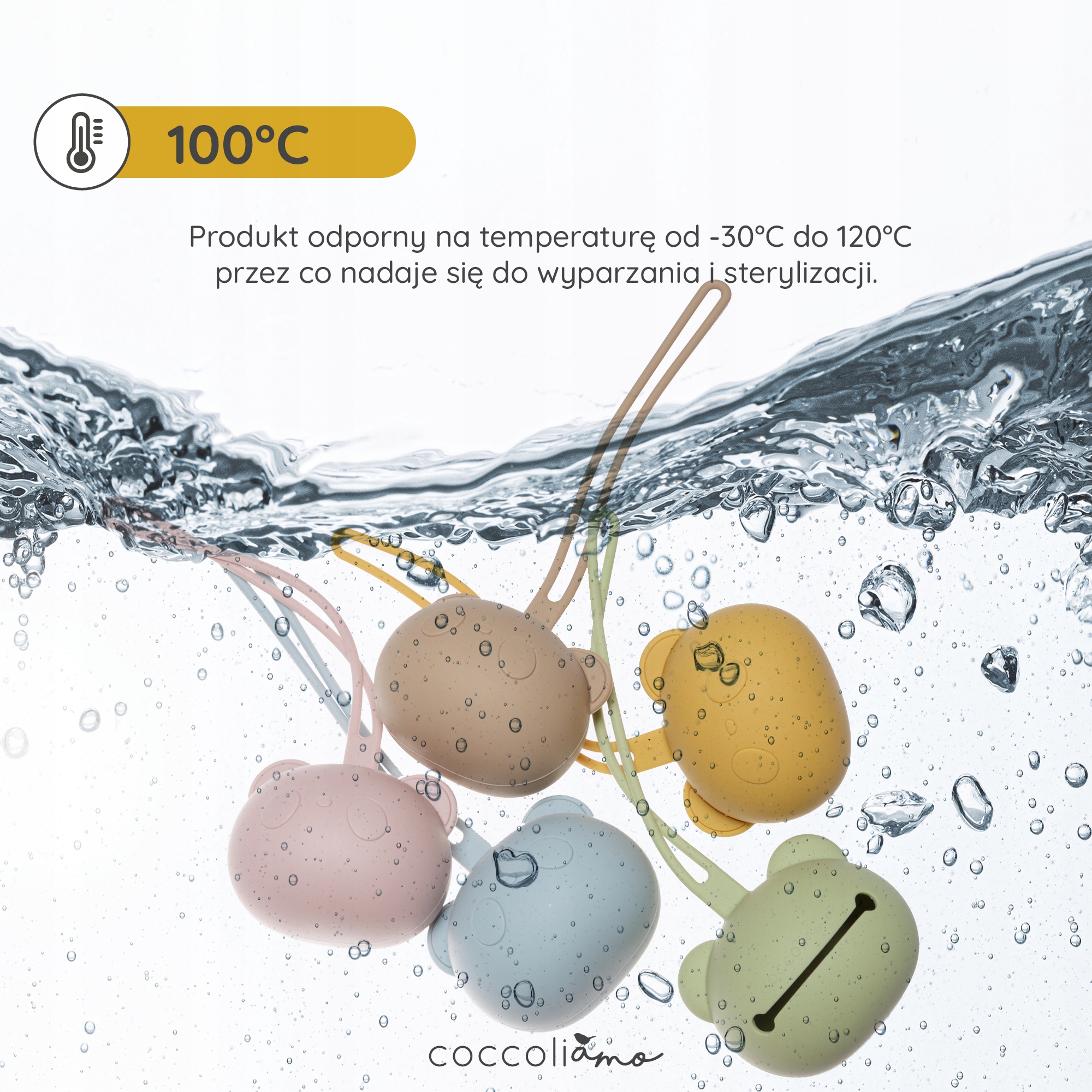 Silikonowe Etui na smoczek pojemnik kula ochronka zawieszka niebieski 0m + Kolor odcienie niebieskiego