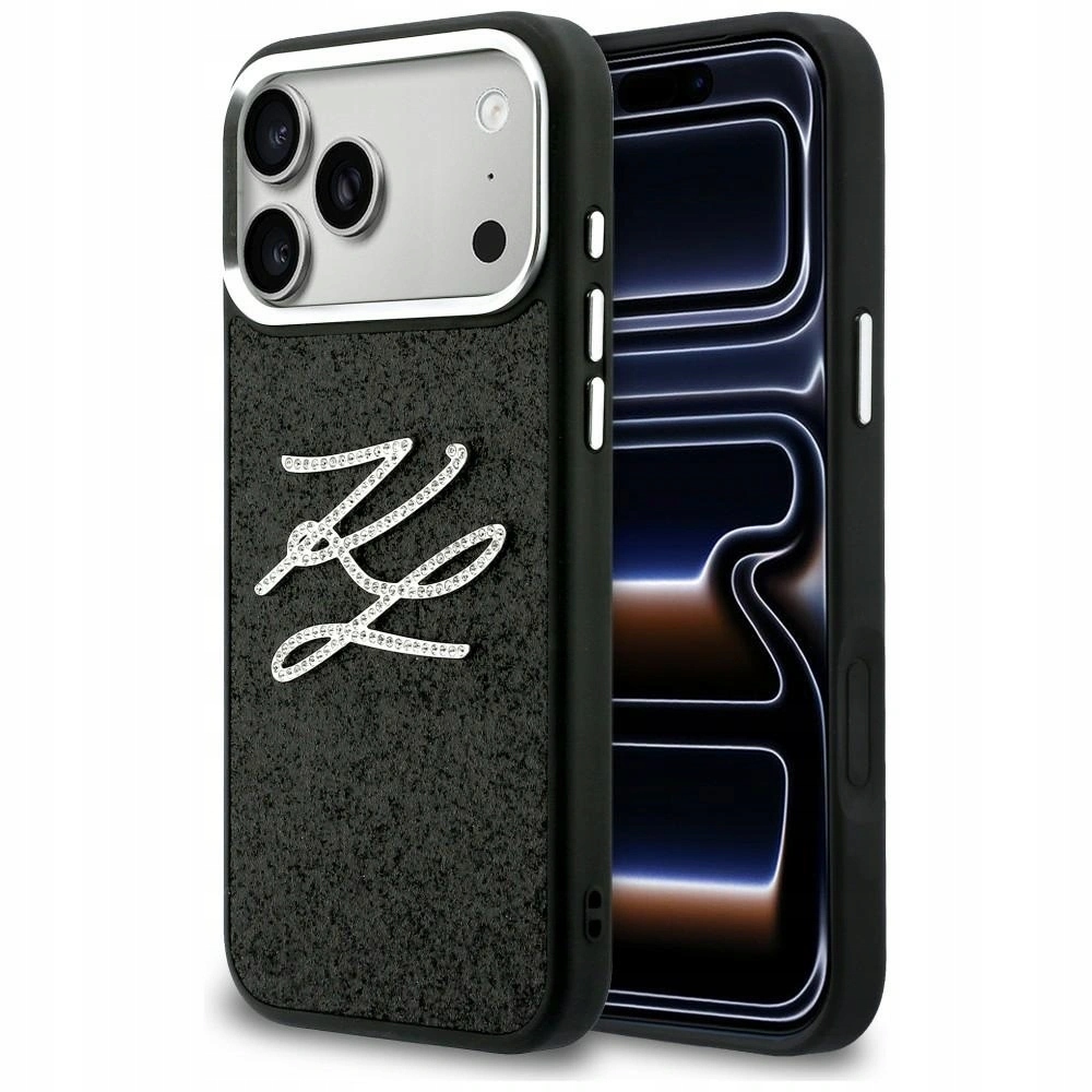Pouzdro Karl Lagerfeld IML Glitter Kl Diamond Logo pro iPhone 17 Pro Max černé