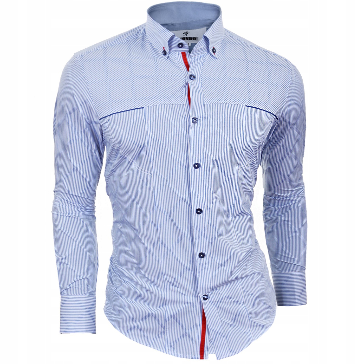 Pánská košile Mondo Casual Každodenní pruhovaná bavlněná mřížka
