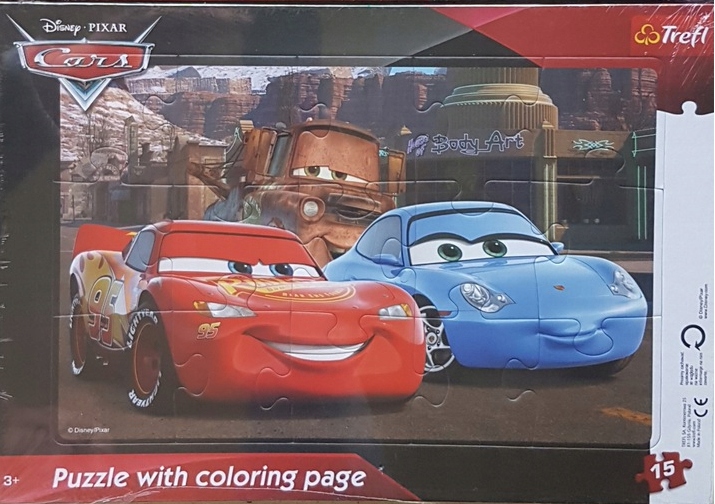 

Puzzle Ramkowe 15 el. Auta Cars z kolorowanką