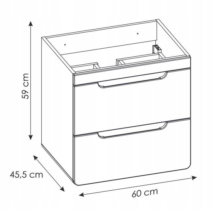 Szafka Łazienkowa Pod Umywalkę 60 cm Szuflady DĄB Marka Comad