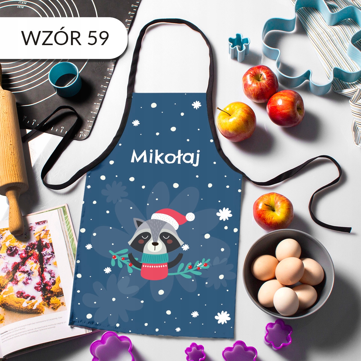 FARTUSZEK KUCHENNY PREZENT NA MIKOŁAJKI FARTUSZEK DLA DZIECI ŚWIĘTA PREZENT Marka Media Design