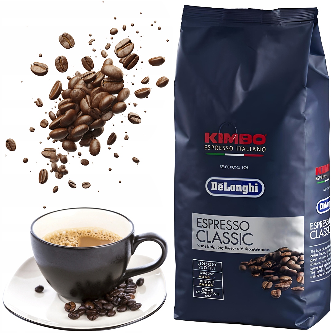 Levně Káva Zrnková De'longhi Kimbo Classic Středně Pražená Arabica & Robusta 1KG