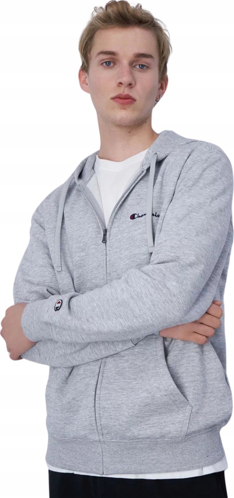 Pánská Mikina Champion Mikina Na Zip S Kapucí Šedá 220260 EM021 vel. S