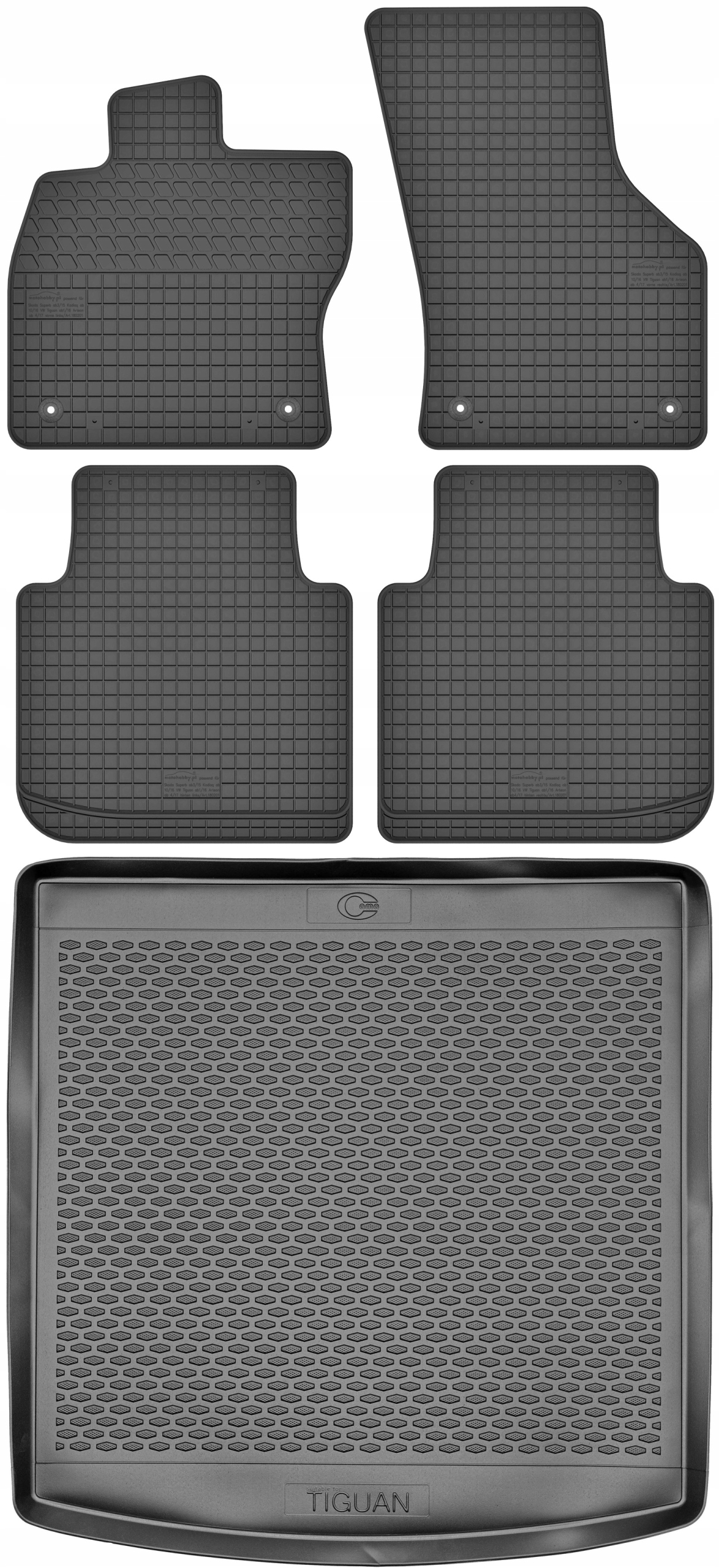Volkswagen Tiguan Allspace Suv od roku 2017 Sada Koberce batožinový priestor