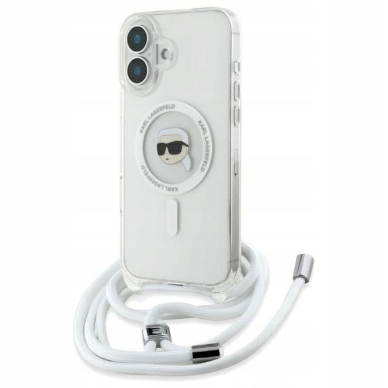 Karl Lagerfeld Crossbody IML Karl Head MagSafe – Pouzdro pro iPhone 16 (průhledné)