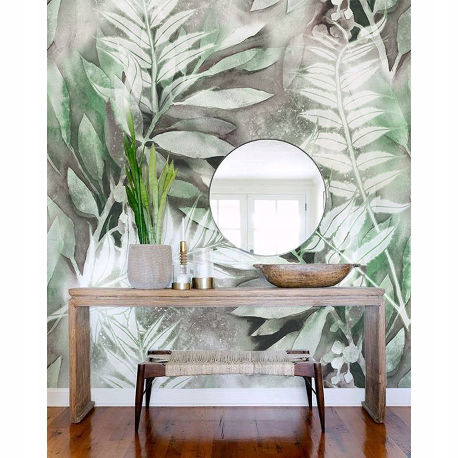 

Samoprzylepna fototapeta Akwarela liście 250x250cm