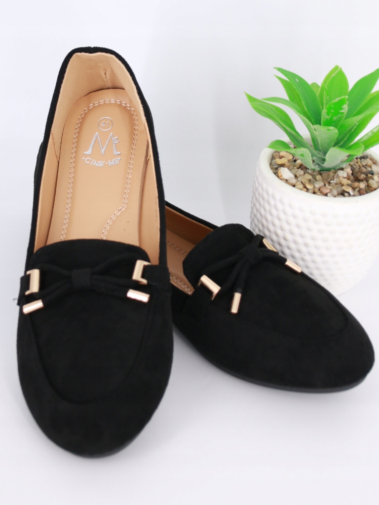 WYGODNE BALERINY MOKASYNY ZAMSZ BUTY CZARNE 42 Rozmiar 42