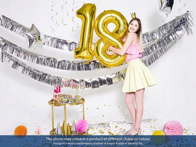 DUŻY Balon Foliowy Cyfra 10 złoty 100 cm HEL Liczba sztuk 2 szt.