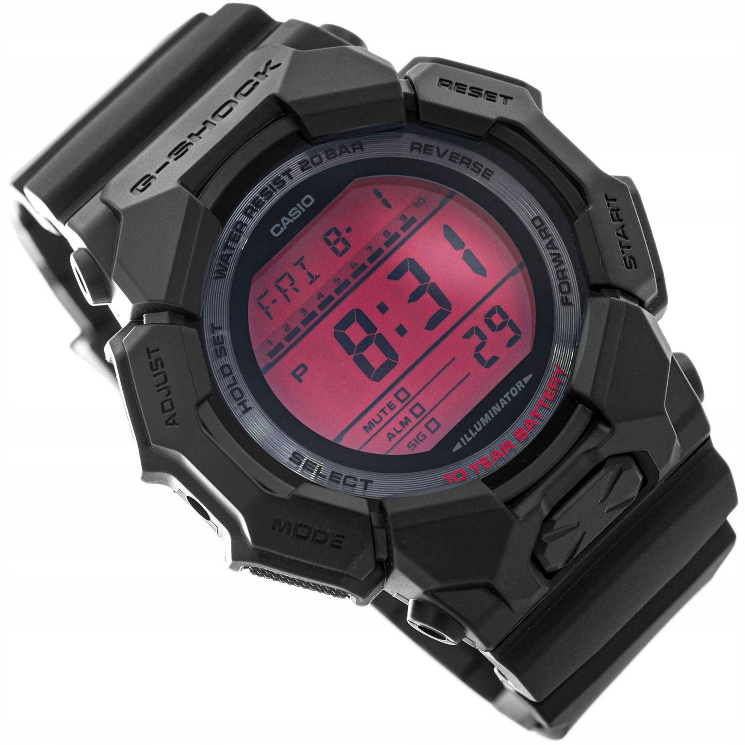 Pánské Hodinky Casio GD-010BBR-1ER G-shock Černé S Sportovním Řemínkem 200 M