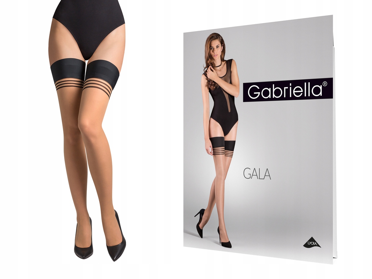 

Pończochy samonośne Gala Nocciola/nero rozmiar 1/2