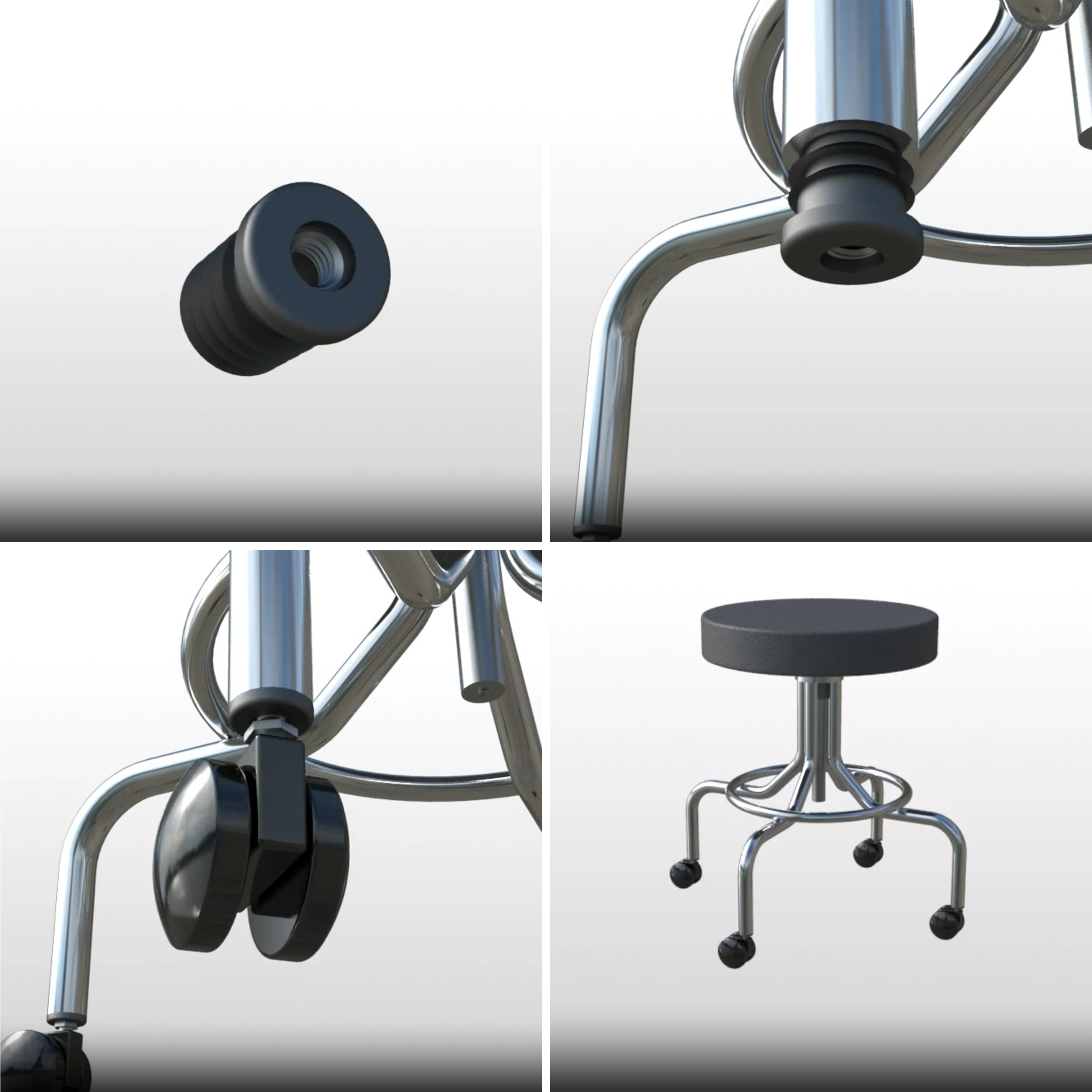 WKŁADKA ZAŚLEPKA Z GWINTEM M8 DO RURY FI28 4SZT Kształt okrągły