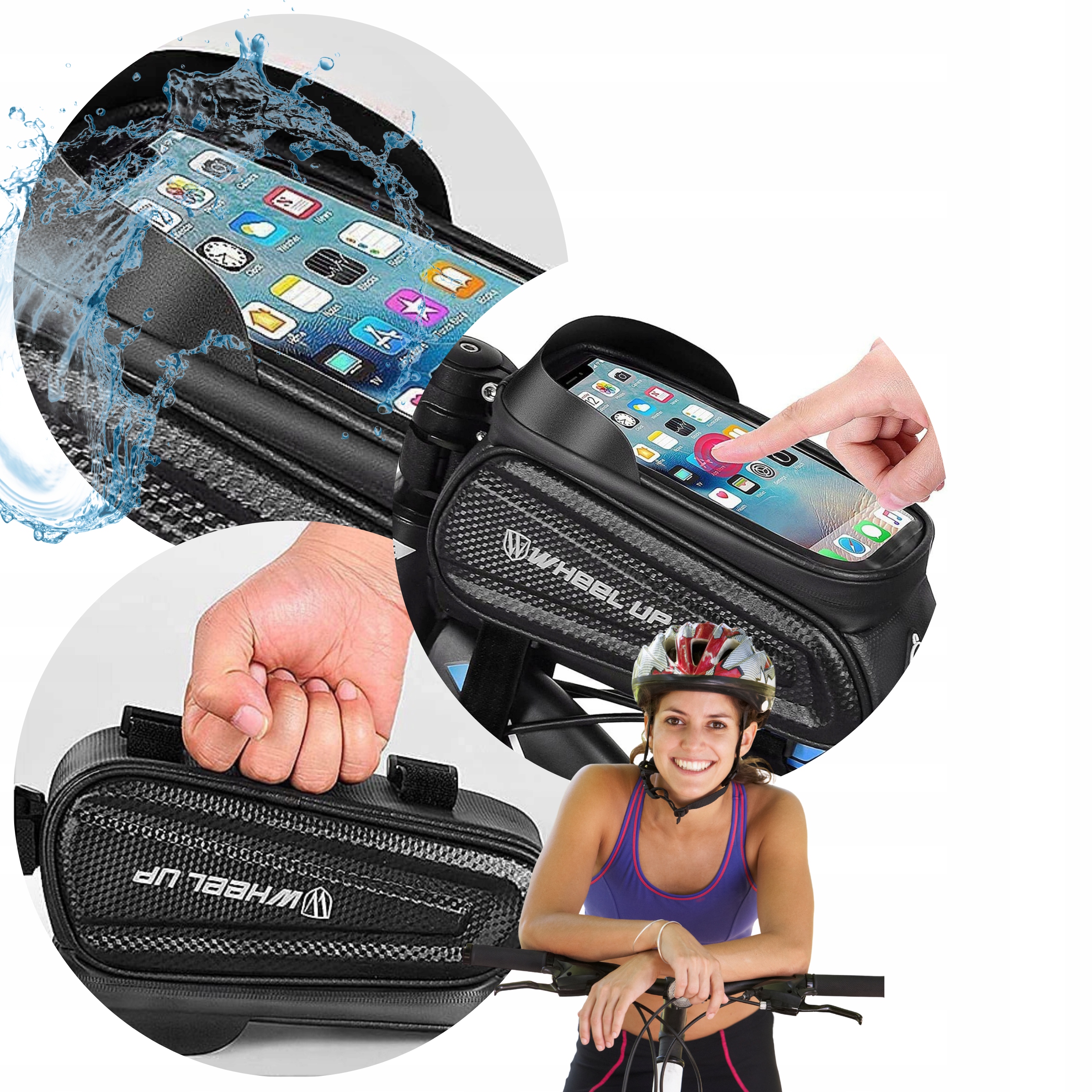 Sakwa na rower Torba Rowerowa na ramę Uchwyt rowerowy na telefon Etui Rower Pojemność 3 l