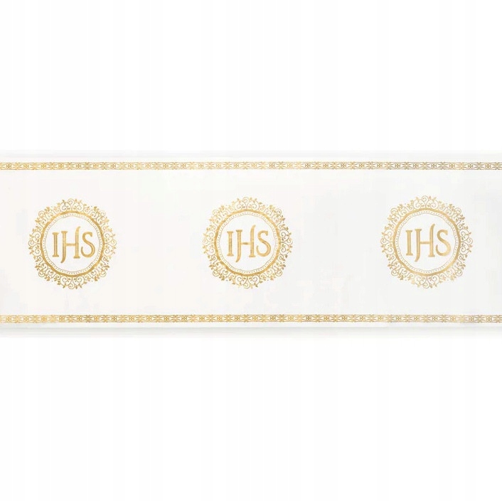 Bieżnik komunijny IHS - złoty, 30 cm x 5 m Szerokość produktu 30 cm
