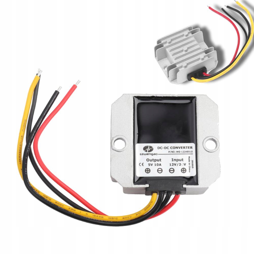 Przetwornica Napięcia Konwerter 12V 24V Do 5V 10A Step Down