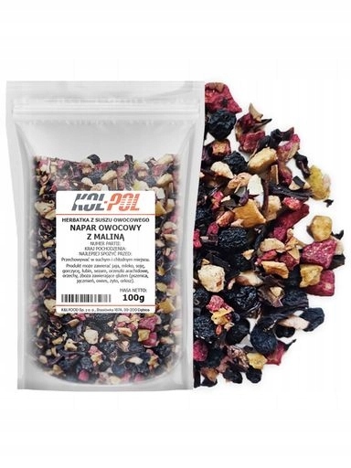 Levně Čaj Ovocný Nálev Malina 100g Přírodní sušený čaj Kol-Pol