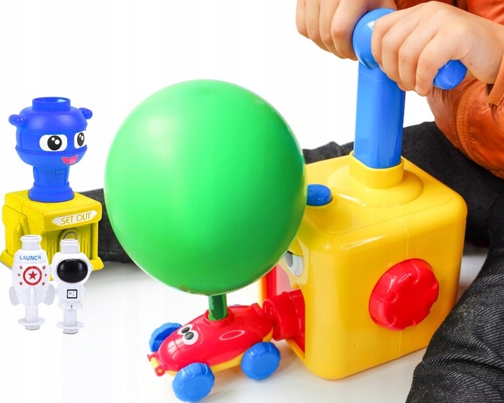 ZABAWKA DLA 3 4 5 LATKA WYRZUTNIA BALONOWA ZESTAW SŁUCHAWKI ŚWIECĄCE Materiał plastik