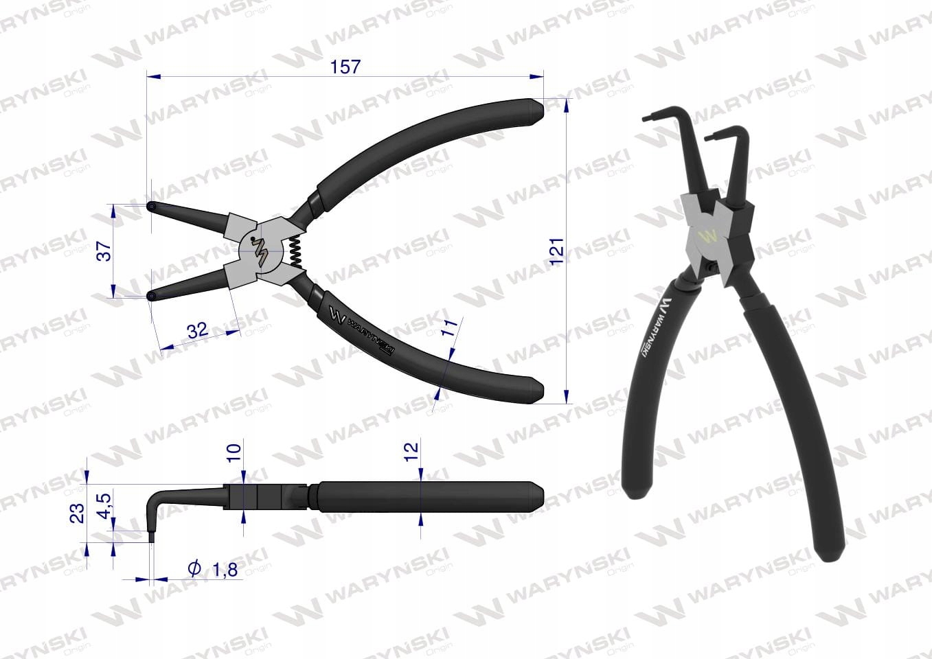 SZCZYPCE DO PIERŚCIENI 180 MM WEWNĘTRZNE WARYŃSKI EAN (GTIN) 5902287171266
