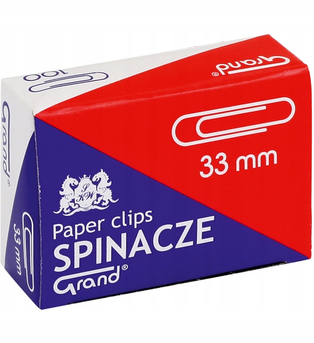 

Spinacze Biurowe Okrągłe Stalowe Grand 33mm 100