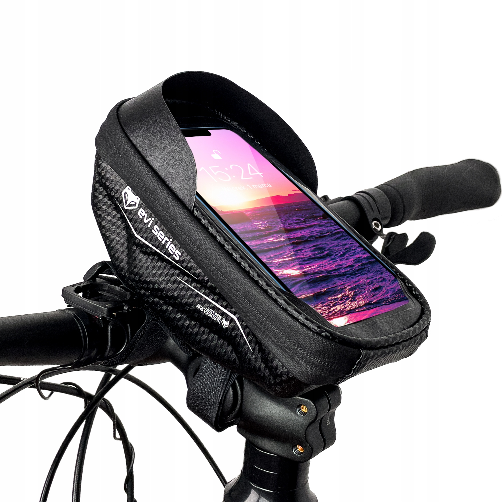 Torba ROWEROWA, uchwyt na telefon SAKWA WODOODPORNA na rower PREMIUM S