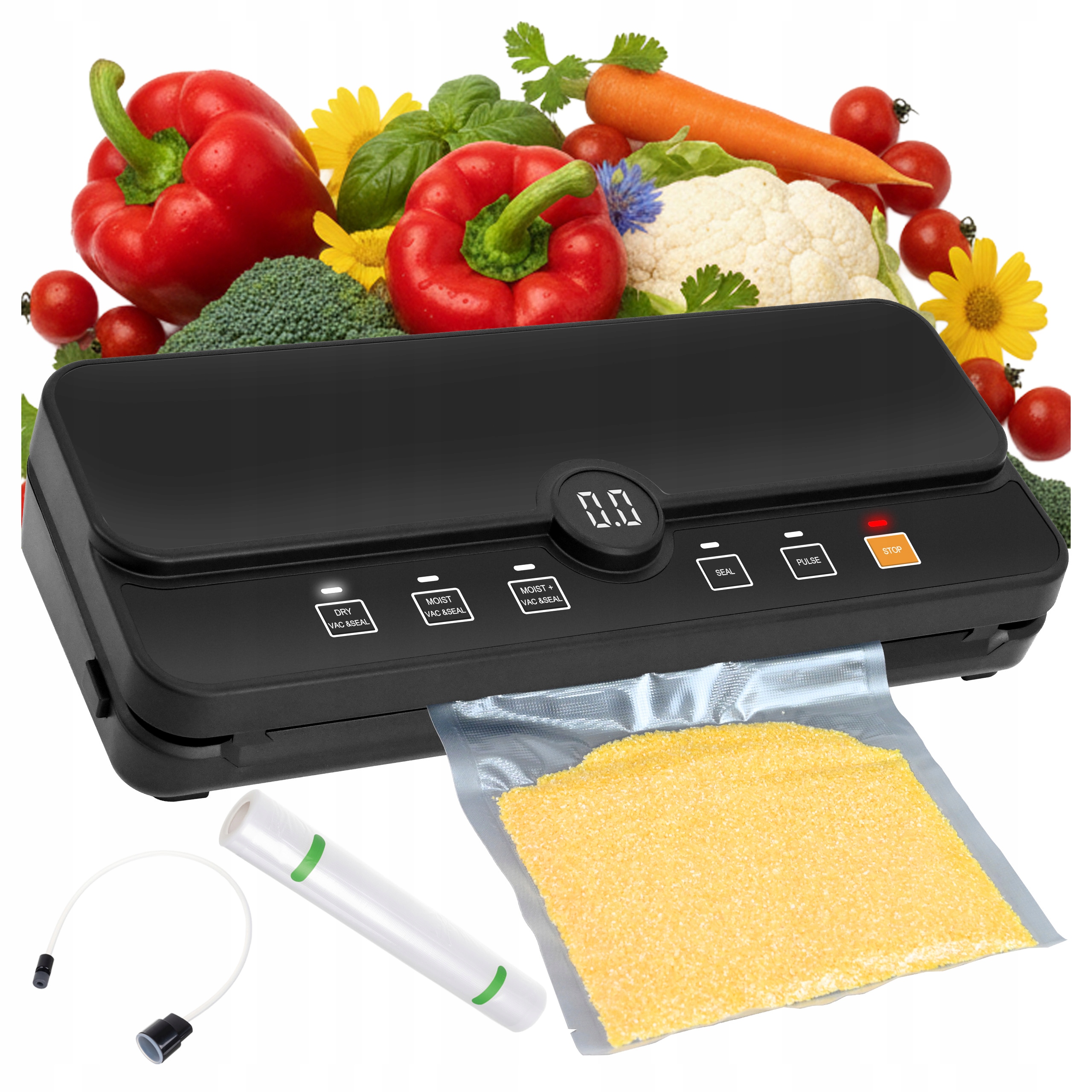 Zgrzewarka Próżniowa do Żywności 80 kPa Pakowarka do Jedzenia Akcesoria