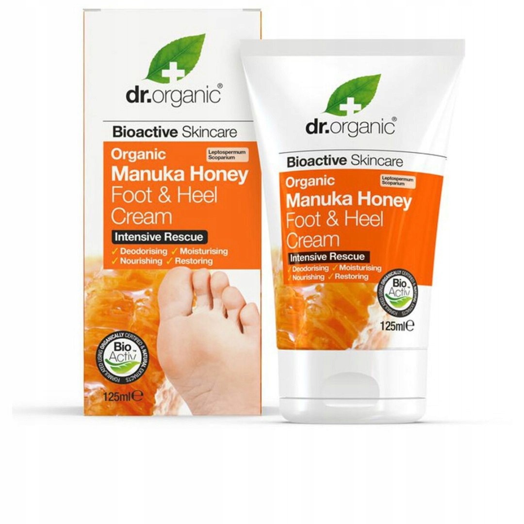 Hydratační krém na nohy Dr.Organic Miel De Manuka 125 ml
